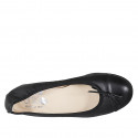 Ballerine pour femmes en cuir noir avec noeud et bout droit talon 2 - Pointures disponibles:  32