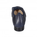 Woman's ballerina shoe with captoe and bow in blue leather heel 2 - Available sizes:  32, 43, 44, 45