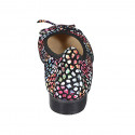 Woman's rounded tip ballerina in multicolored mosaic printed suede with bow heel 2 - Available sizes:  32, 33, 34, 43, 44, 45