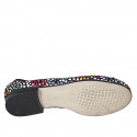 Woman's rounded tip ballerina in multicolored mosaic printed suede with bow heel 2 - Available sizes:  32, 33, 34, 43, 44, 45