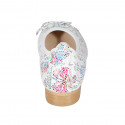 Bailarina para mujer en piel blanca imprimida multicolor con moño y puntera tacon 2 - Tallas disponibles:  32, 33, 42, 43, 44