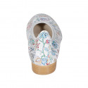 Woman's ballerina shoe in white multicolored printed leather heel 2 - Available sizes:  32, 33, 34, 42, 43, 44, 45