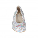 Woman's ballerina shoe in white multicolored printed leather heel 2 - Available sizes:  32, 33, 34, 42, 43, 44, 45