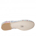 Ballerine pour femmes en cuir blanc imprimé multicouleur talon 2 - Pointures disponibles:  32, 33, 34, 42, 43, 44, 45