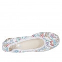 Woman's ballerina shoe in white multicolored printed leather heel 2 - Available sizes:  32, 33, 34, 42, 43, 44, 45