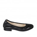Woman's ballerina shoe in black leather heel 2 - Available sizes:  32, 33, 42, 43