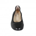 Woman's ballerina shoe in black leather heel 2 - Available sizes:  32, 33, 42