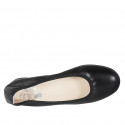 Woman's ballerina shoe in black leather heel 2 - Available sizes:  32, 33, 42, 43
