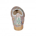 Ballerine pour femmes en cuir argent imprimé multicouleur talon 2 - Pointures disponibles:  32, 33, 43, 44