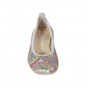 Ballerine pour femmes en cuir argent imprimé multicouleur talon 2 - Pointures disponibles:  32, 33, 43, 44