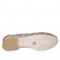 Ballerine pour femmes en cuir argent imprimé multicouleur talon 2 - Pointures disponibles:  32, 33, 43, 44