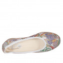 Ballerine pour femmes en cuir argent imprimé multicouleur talon 2 - Pointures disponibles:  32, 33, 43, 44