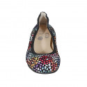 Ballerine à bout rond pour femmes en daim noir imprimé multicouleur mosaïque talon 2 - Pointures disponibles:  32, 33, 34, 42