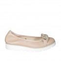 Ballerine avec chaîne pour femmes en cuir rose talon compensé 3 - Pointures disponibles:  32, 43, 44, 45