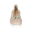 Ballerine avec chaîne pour femmes en cuir rose talon compensé 3 - Pointures disponibles:  32, 43, 44