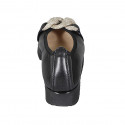Ballerine avec chaîne pour femmes en cuir noir talon compensé 3 - Pointures disponibles:  32, 33