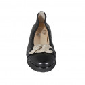 Ballerine avec chaîne pour femmes en cuir noir talon compensé 3 - Pointures disponibles:  32, 33