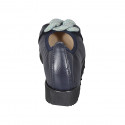 Ballerine avec chaîne pour femmes en cuir bleu talon compensé 3 - Pointures disponibles:  32, 33, 43