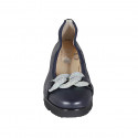 Ballerine avec chaîne pour femmes en cuir bleu talon compensé 3 - Pointures disponibles:  32, 33, 43