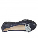 Ballerine avec chaîne pour femmes en cuir bleu talon compensé 3 - Pointures disponibles:  32, 33, 42, 43, 44