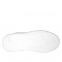 Woman's laced shoe in white and platinum leather with removable insole and zipper wedge heel 4 - Available sizes:  44