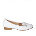 Woman's mocassin in white leather with accessory heel 2 - Available sizes:  32, 34, 43, 45