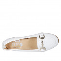 Woman's mocassin in white leather with accessory heel 2 - Available sizes:  32, 34, 43, 45