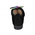 Ballerine pour femmes en daim noir avec noeud multicouleur talon 2 - Pointures disponibles:  32, 33, 34, 42, 43, 44, 45