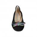 Ballerine pour femmes en daim noir avec noeud multicouleur talon 2 - Pointures disponibles:  32, 42, 43, 45