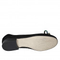 Ballerine pour femmes en daim noir avec noeud multicouleur talon 2 - Pointures disponibles:  32, 42, 43, 45
