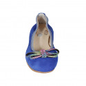 Ballerine pour femmes en daim bleu avec noeud multicouleur talon 2 - Pointures disponibles:  32, 33, 34, 42, 43, 44, 45