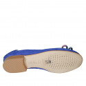 Ballerine pour femmes en daim bleu avec noeud multicouleur talon 2 - Pointures disponibles:  32, 33, 42, 43, 44