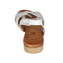 Sandale pour femmes avec elastique en cuir blanc imprimé multicouleur talon 2 - Pointures disponibles:  42, 44