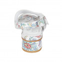 Sandale pour femmes en cuir blanc imprimé multicouleur talon 3 - Pointures disponibles:  32, 34, 43, 44, 45