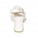 Woman's sandal in white leather heel 7 - Available sizes:  32, 42, 43