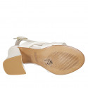 Sandale pour femmes en cuir blanc talon 7 - Pointures disponibles:  32, 33, 34, 42, 43, 45