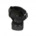 Sandalo da donna con fasce incrociate in pelle nera zeppa 3 - Misure disponibili: 32, 42