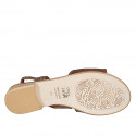 Sandale avec elastique pour femmes en cuir marron talon 2 - Pointures disponibles:  42