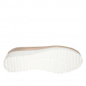 Ballerine pour femmes en cuir rose clair avec noeud et bout droit talon compensé 4 - Pointures disponibles:  32, 44