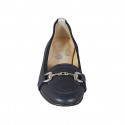 Woman's mocassin in blue leather with accessory heel 2 - Available sizes:  34