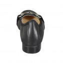 Mocassin pour femmes en cuir noir avec accesoire talon 2 - Pointures disponibles:  33, 34