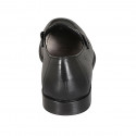 Men's loafer in black leather with accessory - Available sizes:  36, 37, 38