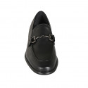 Mocassin pour hommes en cuir noir avec accessoire - Pointures disponibles:  36, 37, 38