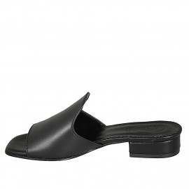 Mules en cuir noir talon 2 - Pointures disponibles:  32, 33 2