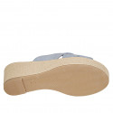 Mule pour femmes en daim bleu clair avec plateforme et talon compensé tressé 6 - Pointures disponibles:  42, 44, 45