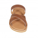 Woman's mules in light brown leather heel 1 - Available sizes:  33, 42, 43, 44, 45