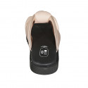 Mule pour femmes en cuir rose clair et lamé cuivre avec nœud et talon compensé 2 - Pointures disponibles:  32, 42, 43