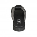 Sabot da donna in pelle nera e laminata argento con nodo e zeppa 2 - Misure disponibili: 34, 43