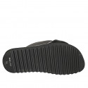 Sabot da donna in pelle nera e laminata argento con nodo e zeppa 2 - Misure disponibili: 34, 43
