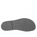 Mule pour femmes en cuir noir et cuir verni argent talon 1 - Pointures disponibles:  42